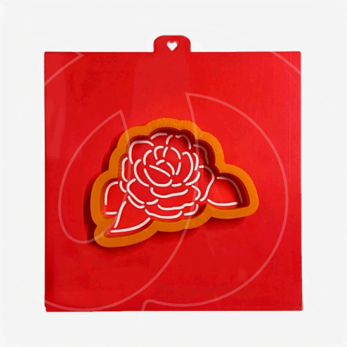 Вырубка пластиковая и трафарет LUBIMOVA "Роза с листочками" LC-00011776	