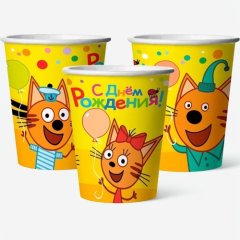 Стакан бумажный "Три кота" 250 мл 6014987
