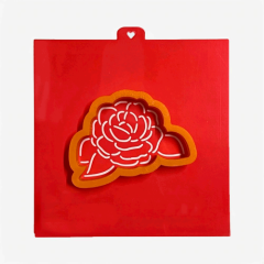 Вырубка пластиковая и трафарет LUBIMOVA "Роза с листочками" LC-00011776	