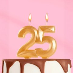 Свеча декоративная Цифра "25" Грань Золото 7664832