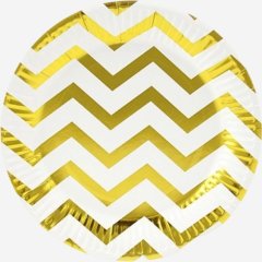 Тарелка бумажная "Зигзаг" Золото 6 шт 1707271
