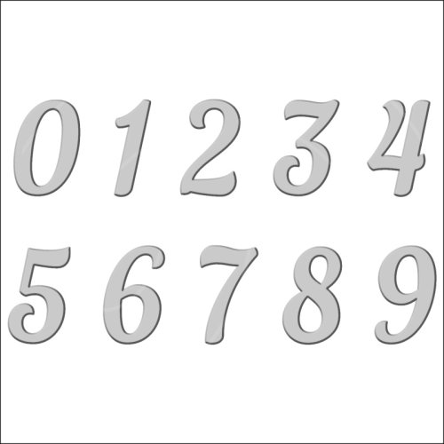 Топпер декоративный акриловый "Цифры боковые" Серебро 5 см ТСК361