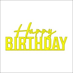 Топпер акриловый "Happy Birthday" Золото 11х5 см ТСК70