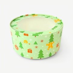 Коробка для сладостей с окном круглая "Ёлочные игрушки" 20х7 см 070434