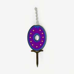 Свеча-топпер декоративная акриловая Цифра "0" 