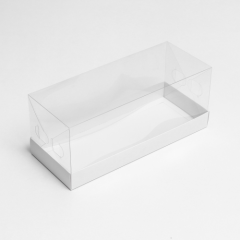Коробка для рулета с прозрачной крышкой белая 35х12х12 см 