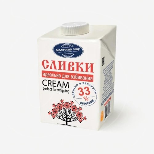 Сливки нормализованные Молочный Мир 33% 500 мл 