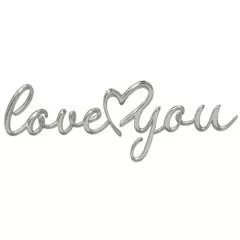 Топпер декоративный акриловый "Love горизонтальный" Серебро 11х4 см 