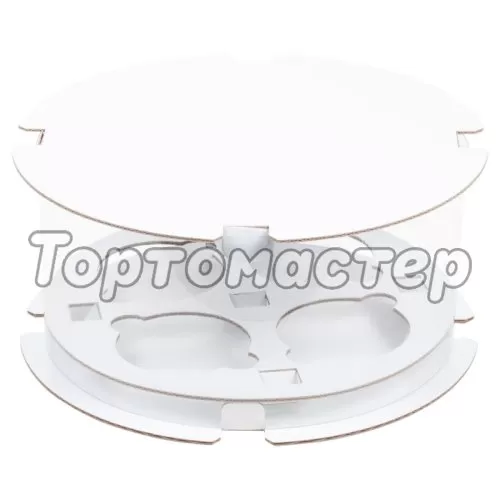 Коробка на 4 капкейка круглая белая 20х10 см 040290 ф