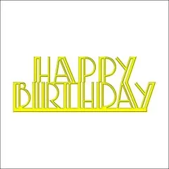 Топпер декоративный акриловый "Happy Birthday" Золото 8х3 см ТСК205